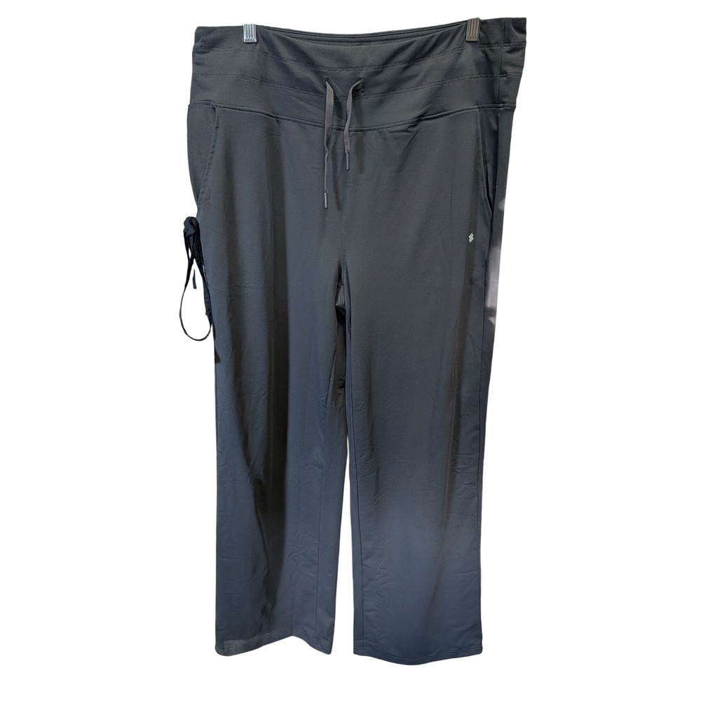 Soothfeel Womens Plus Size XXL Charcoal Gray Wide Leg Drawstring Athletic Pants